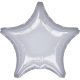 Ezüst Metallic Silver csillag fólia lufi 48 cm