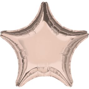 Rose Gold Metallic csillag fólia lufi 48 cm