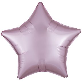Rózsaszín Silk Pastel csillag fólia lufi 48 cm