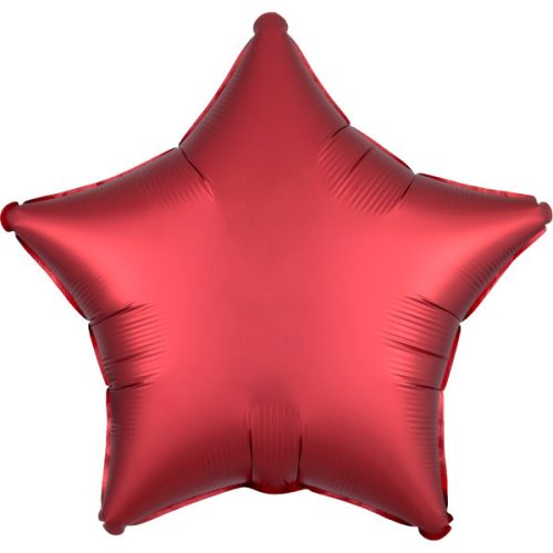 Piros Silk Dark csillag fólia lufi 48 cm