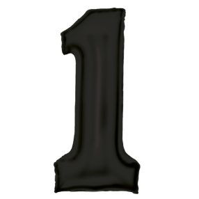 Fekete Lustre Black 1-es szám fólia lufi 86 cm