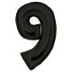 Fekete Lustre Black 9-es szám fólia lufi 86 cm