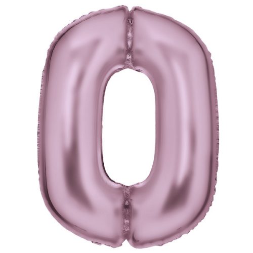 Rózsaszín Lustre Pastel Pink 0-ás szám fólia lufi 86 cm
