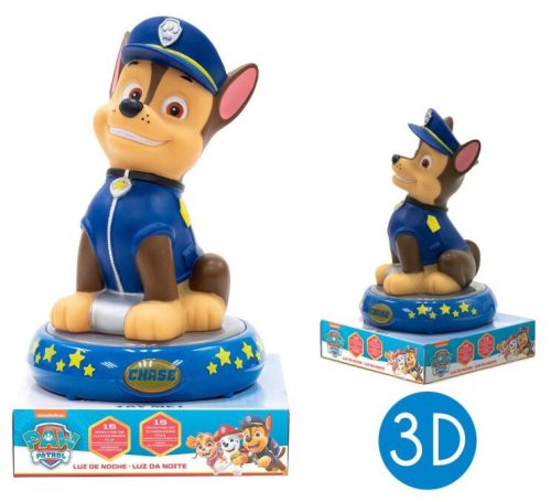 Mancs Őrjárat Chase éjjeli lámpa, éjszakai fény LED 3D