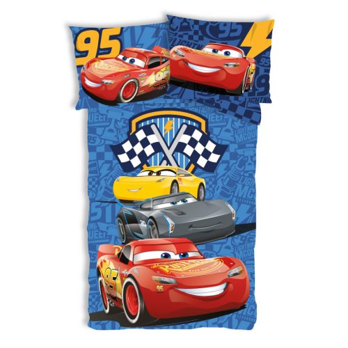 Disney Verdák Track Stars gyerek, ovis ágyneműhuzat 100×135 cm, 40×60 cm