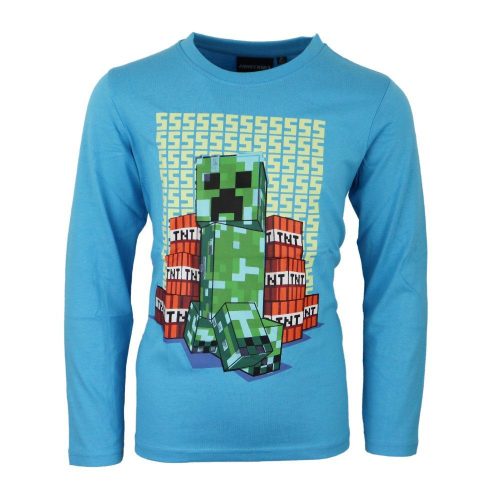 Minecraft Block Blaster sötétben világító gyerek hosszú ujjú póló, felső 6 - 12 év / 116 - 152 cm