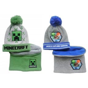 Minecraft Explore gyerek sapka + snood szett 52-54 cm
