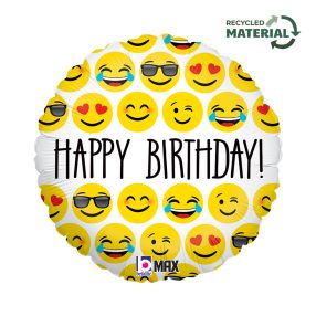 Happy Birthday Emoji fólia lufi 46 cm