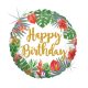 Happy Birthday Glitter Tropical fólia lufi 46 cm