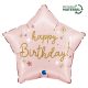 Happy Birthday Pink Star fólia lufi 46 cm