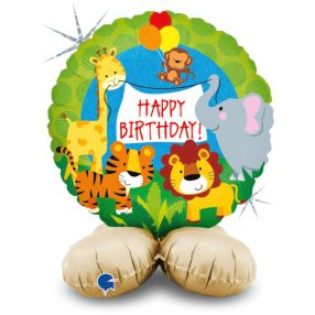 Happy Birthday Jungle fólia lufi talppal 41 cm