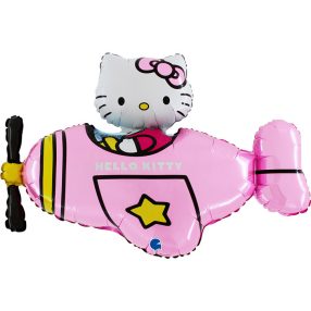Hello Kitty Airplane Pink fólia lufi 76 cm