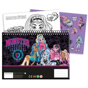   Monster High Crew A/4 spirál vázlatfüzet 40 lapos matricával