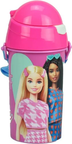 Barbie Happy Thoughts műanyag szívószálas kulacs akasztóval 500 ml