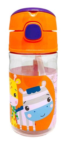 Fisher-Price Animals műanyag szívószálas kulacs akasztóval 350 ml