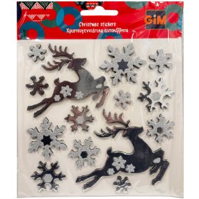 Karácsonyi Silver Deer csillámos matrica