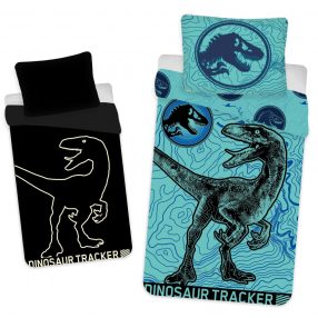   Jurassic World Dinosaur Tracker Sötétben világító ágyneműhuzat 140×200cm, 70x90 cm