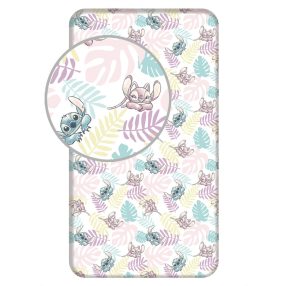   Disney Lilo és Stitch, A csillagkutya Leaves gumis lepedő 90x200 cm