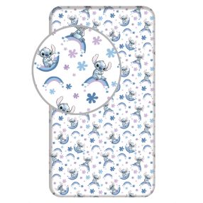   Disney Lilo és Stitch, A csillagkutya Rainbow gumis lepedő 90x200 cm