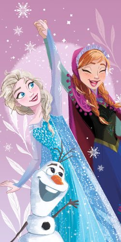 Disney Jégvarázs Purple fürdőlepedő, strand törölköző 70x140 cm (Fast Dry)