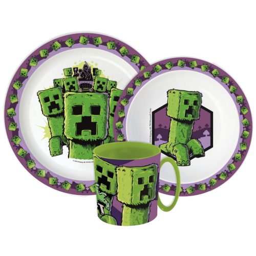 Minecraft The Movie étkészlet, micro műanyag szett bögrével 390 ml 
