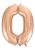 Rose Gold 0-ás szám fólia lufi 92 cm