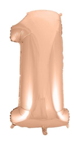 Rose Gold 1-es szám fólia lufi 92 cm