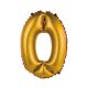 Arany Gold Matt 0-ás mini szám fólia lufi 35 cm