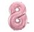 Rózsaszín Light Pink 8-as szám fólia lufi 92 cm