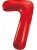 Piros 7-es Red szám fólia lufi 85 cm