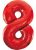 Piros 8-as Red szám fólia lufi 85 cm