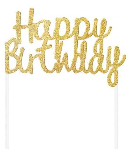 Happy Birthday Gold B&C torta dekoráció