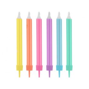 Színes Jumbo Neon tortagyertya, gyertya szett 12 db-os