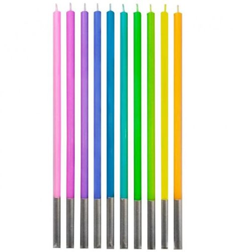 Színes Pastel tortagyertya, gyertya szett 10 db-os