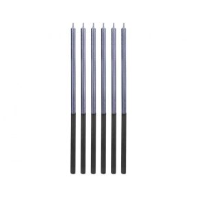 Kék Platinum tortagyertya, gyertya szett 6 db-os