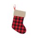 Kockás Chequered Karácsonyi kandalló zokni, csizma 40,5 cm