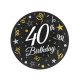 Happy Birthday 40 B&C papírtányér 6 db-os 18 cm