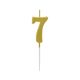 Arany Metallic számgyertya, tortagyertya 7-es
