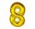 Arany 8-as Gold szám fólia lufi 92 cm