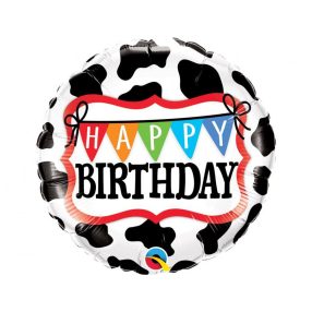 Happy Birthday Cow fólia lufi 46 cm
