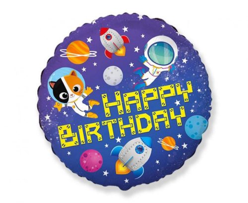 Happy Birthday Space Űr fólia lufi 46 cm (WP)