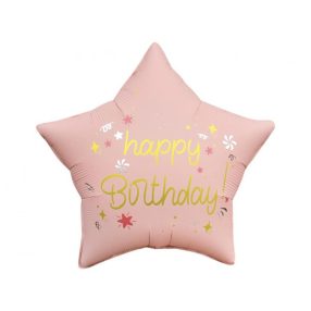 Happy Birthday Matt Pink csillag fólia lufi 44 cm