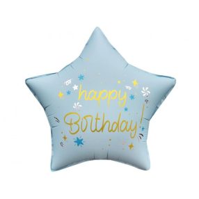 Happy Birthday Matt Blue csillag fólia lufi 44 cm