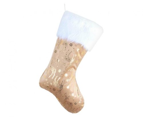 Rénszarvas Gold Karácsonyi kandalló zokni, csizma 49 cm