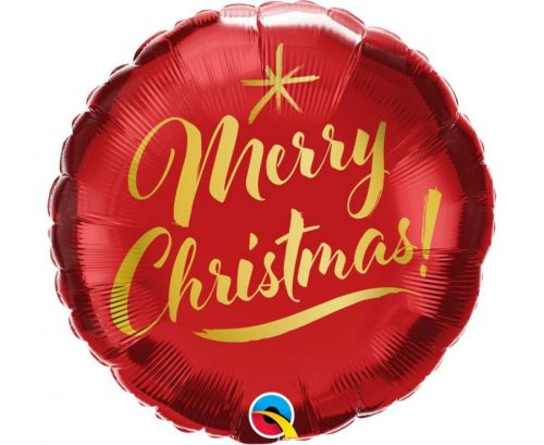 Karácsonyi Merry Christmas Red fólia lufi 46 cm