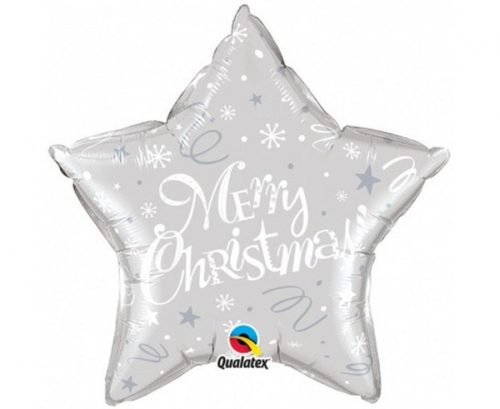 Karácsonyi Silver Star fólia lufi 51 cm