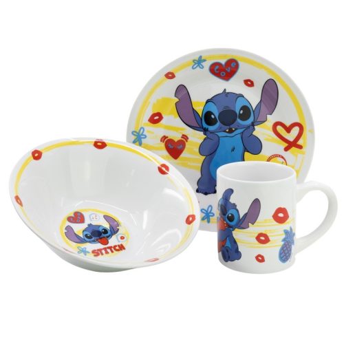 Disney Lilo és Stitch, A csillagkutya Heart porcelán étkészlet Díszdobozban II. osztály
