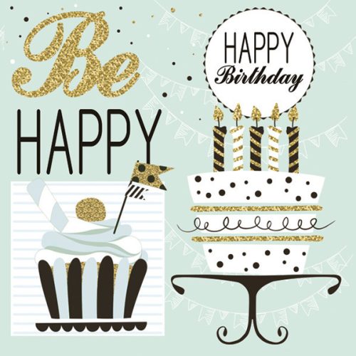 Happy Birthday Mint szalvéta 20 db-os 33x33 cm