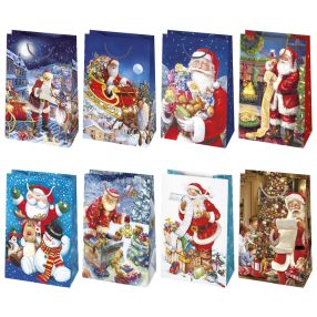   Karácsonyi Wishes papír ajándéktasak, ajándékzacskó 16x24x7 cm