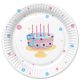 Happy Birthday Cake with Balloons papírtányér 8 db-os 22,7 cm